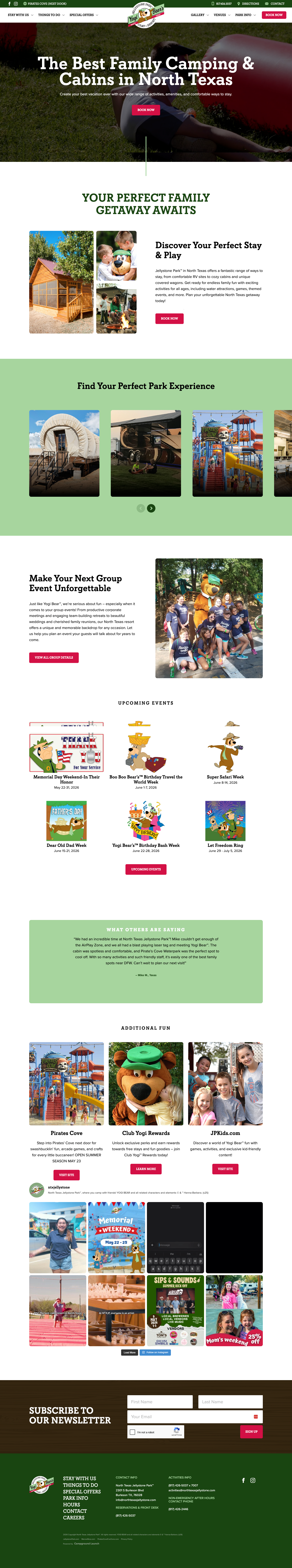 Jellystone Park North Texas full homepage